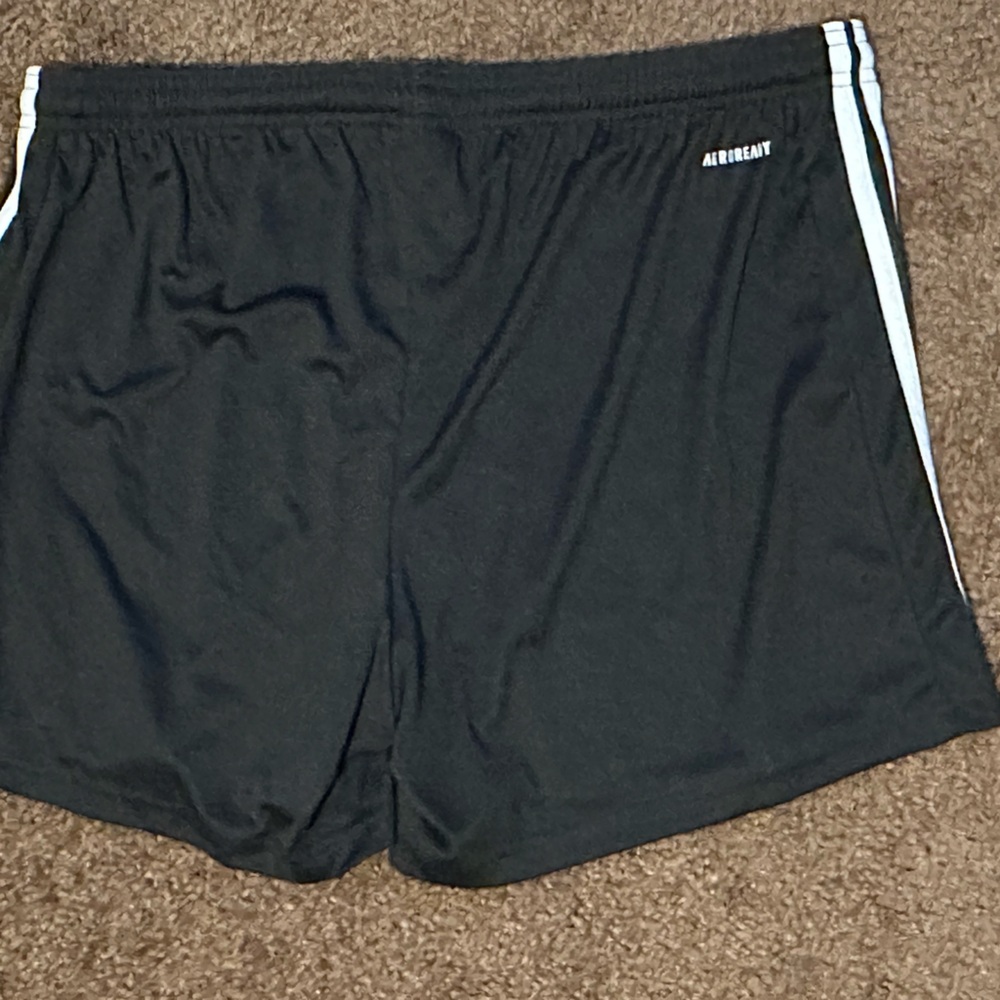 2 pairs Adidas Black Athletic Shorts with Elastic Waistband